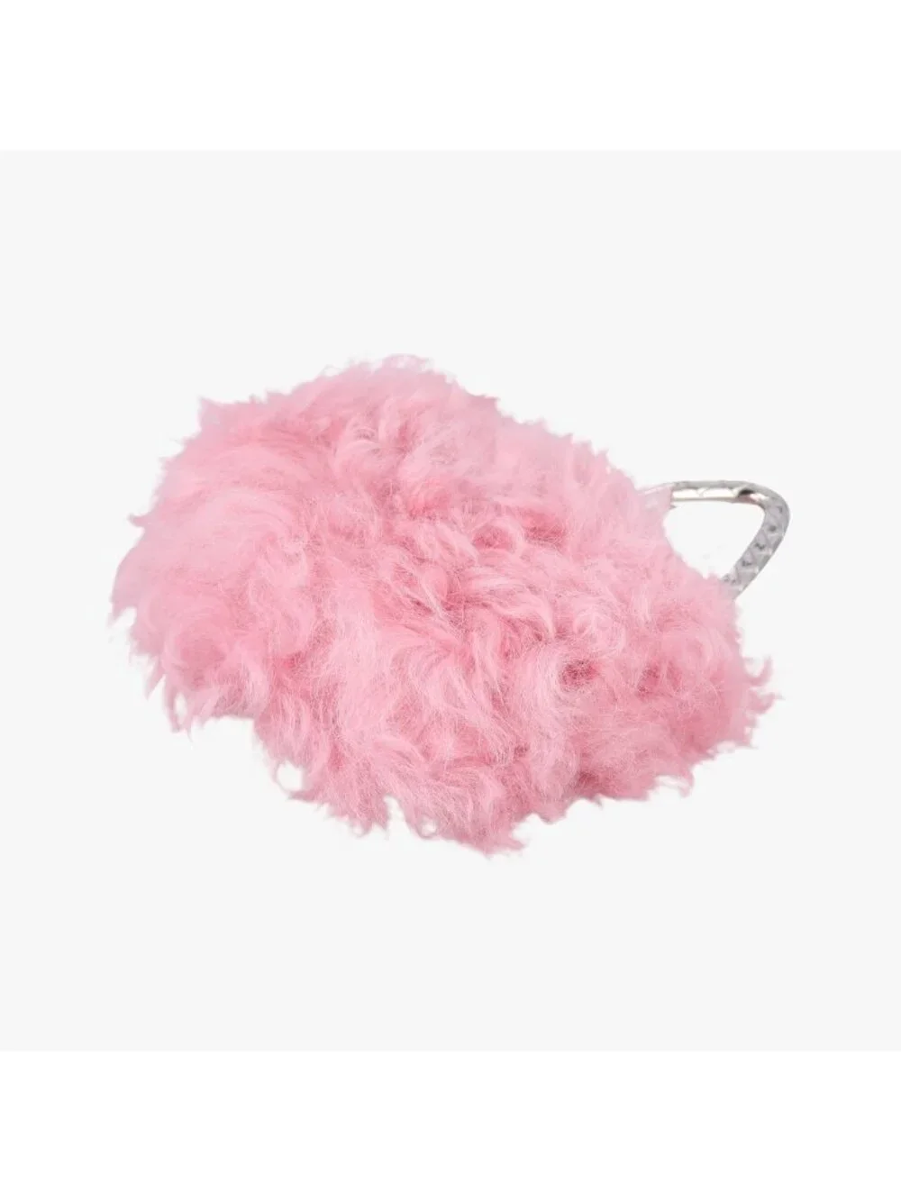 Chanel Shearling CC Hook Card Holder Pink Wool